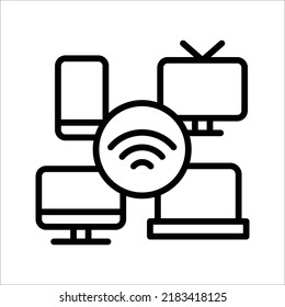 cloud computing icon black outline vector