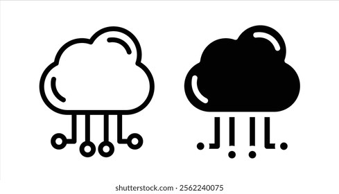 Cloud computing Icon collection in filled and stroke style.