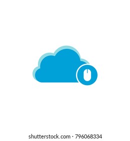 Cloud computing icon, computer mouse icon vector sign