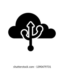 Cloud computing icon with a connection symbol - Vector