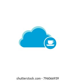 Cloud computing icon, cup icon vector sign