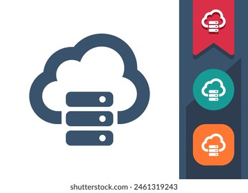 Cloud Computing Icon. Cloud, Data, Sharing, Upload, Download. Professional, pixel perfect vector icon.