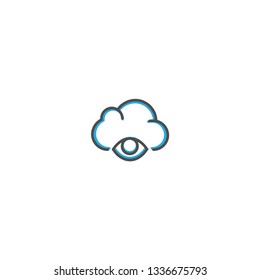 Cloud Computing icon design. Interaction icon line vector illustration design