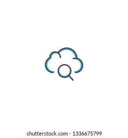 Cloud Computing icon design. Interaction icon line vector illustration design