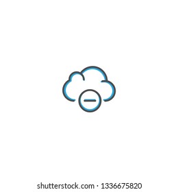Cloud Computing icon design. Interaction icon line vector illustration design