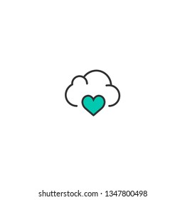 Cloud Computing icon design. Interaction icon vector illustration