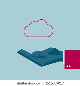 Cloud computing icon design. Isolated on blue background.
