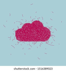 Cloud computing icon design. Isolated on blue background.