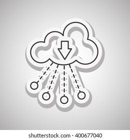 cloud computing icon design, vector illustration
