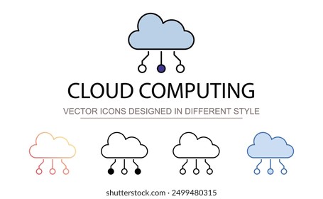 Cloud Computing icon design with white background stock illustration