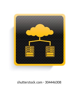 Cloud Computing Icon Design,yellow Version,clean Vector