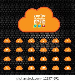 Cloud computing icon, eps10 illustration