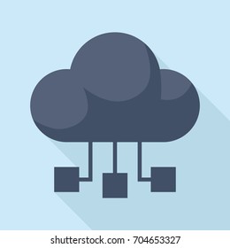 Cloud computing icon in flat design