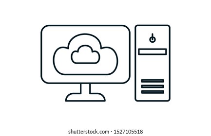 Cloud Computing icon flat style graphical symbol.