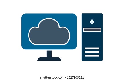 Cloud Computing icon flat style graphical symbol.