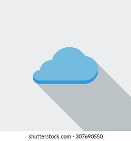 Cloud computing icon. Flat vector related icon with long shadow for web and mobile applications. It can be used as - logo, pictogram, icon, infographic element. Vector Illustration.