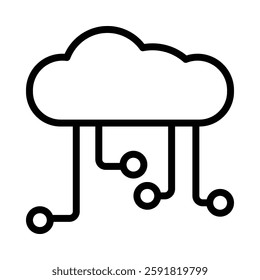 Cloud Computing icon illustration in line style. Perfect for website mobile app presentation. Suitable for any user interface and user experience