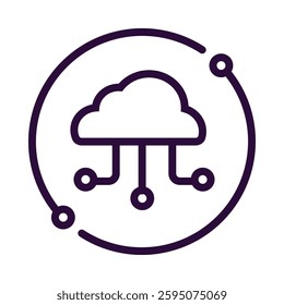 Cloud Computing icon illustration in line style. Perfect for website mobile app presentation. Suitable for any user interface and user experience
