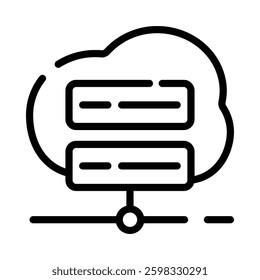 Cloud Computing icon illustration in line style. Perfect for website mobile app presentation. Suitable for any user interface and user experience