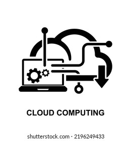 Cloud computing icon isolated on white background vector illustration.