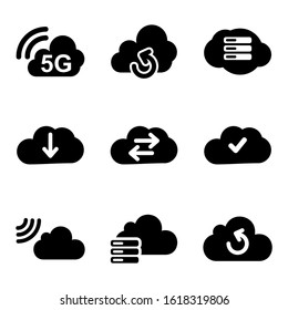cloud computing icon isolated sign symbol vector illustration - Collection of high quality black style vector icons
