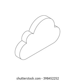 Cloud computing icon, isometric 3d style