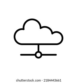 Cloud Computing Icon. Line Art Style Design Isolated On White Background