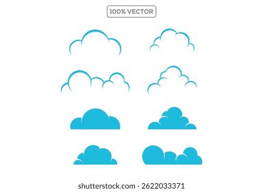 Cloud computing icon. Line, glyph and filled outline colorful version, abstract cloud outline and filled vector sign. Cloud icon illustration