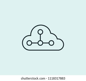 Cloud computing icon line isolated on clean background. Cloud computing icon concept drawing icon line in modern style. Vector illustration for your web mobile logo app UI design.