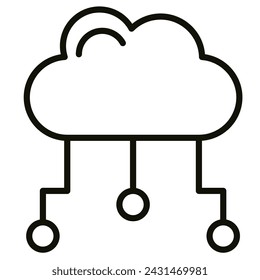 Cloud Computing icon line vector illustration