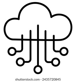 Cloud Computing icon line vector illustration