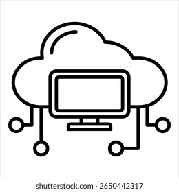 Ilustração do vetor de linha de ícone da computação em nuvem