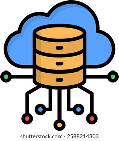 Cloud Computing Icon Lineal Color Vector Illustration