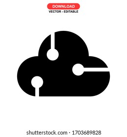 cloud computing icon or logo isolated sign symbol vector illustration - high quality black style vector icons
