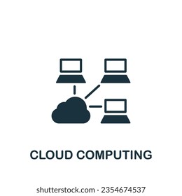 Icono de computación en nube. Signo simple monocromo de la colección de análisis de datos. Icono de computación en nube para logotipo, plantillas, diseño web e infografías.