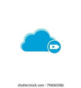 Cloud computing icon, movie icon vector sign