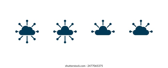 Cloud computing icon. Network online server in flat style concept.	