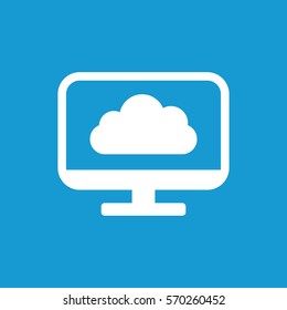 cloud and computing icon on blue background to use in web and mobile UI