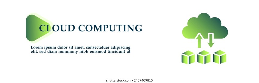 Cloud computing icon on vector illustration concept. For presentation, infographics, promotion or web banner graphics. 