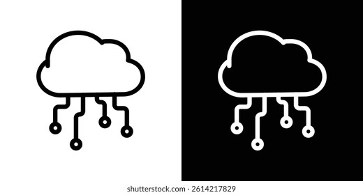 Cloud computing icon outline collection for web design
