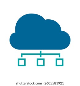 Cloud computing icon. Outline icons related to cloud technology, data center, connection network, digital service.