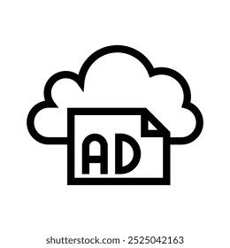 cloud computing icon. Outline style design isolated on white background