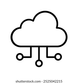 cloud computing icon. Outline style design isolated on white background