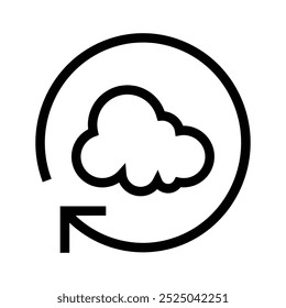 cloud computing icon. Outline style design isolated on white background