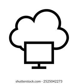 cloud computing icon. Outline style design isolated on white background