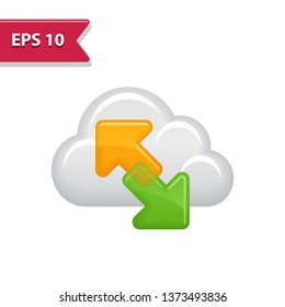 Cloud Computing Icon. Professional, pixel-aligned icon in realistic colors.