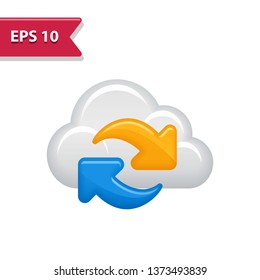 Cloud Computing Icon. Professional, pixel-aligned icon in realistic colors.