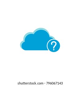 Cloud computing icon, question icon vector sign