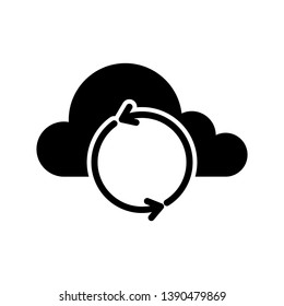 Cloud computing icon with a refresh symbol - Vector