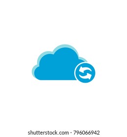 Cloud computing icon, refresh icon vector sign